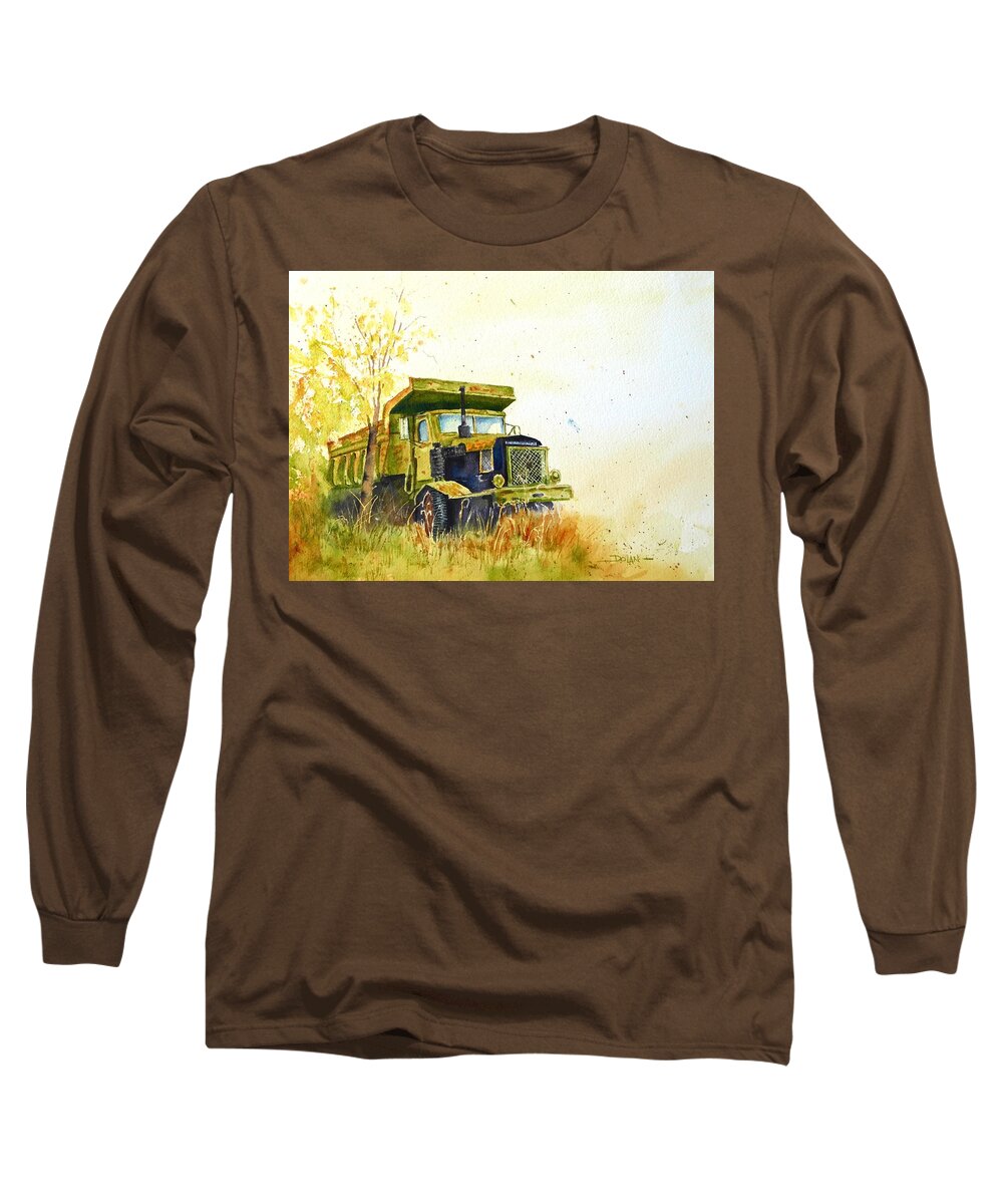 Old Truck Long Sleeve T-Shirt featuring the painting Out to Pasture by Pat Dolan