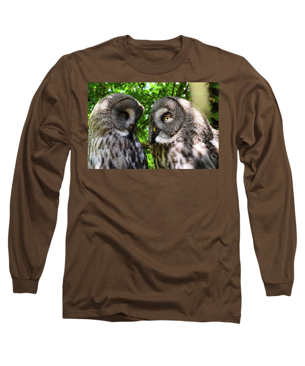 Owl Long Sleeve T-Shirt featuring the photograph Owl Talk by Rainer Kersten