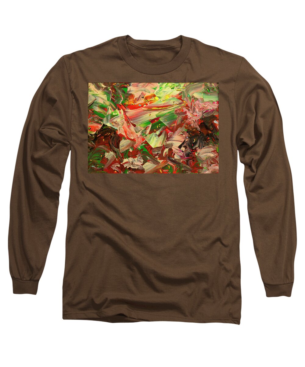 Abstract Long Sleeve T-Shirt featuring the painting Paint number 48 by James W Johnson