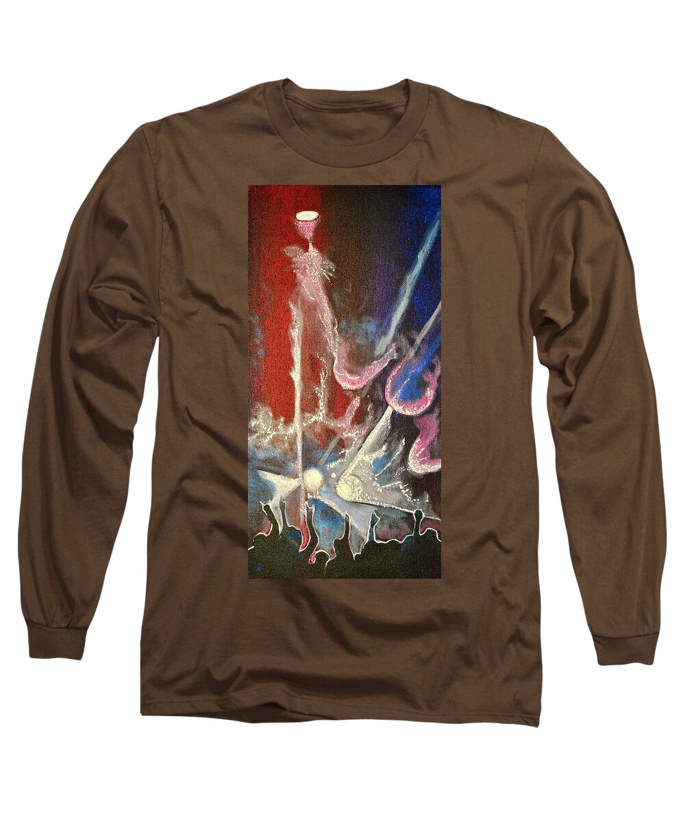 Night Lights Long Sleeve T-Shirt featuring the painting Party Night by Patricia Arroyo