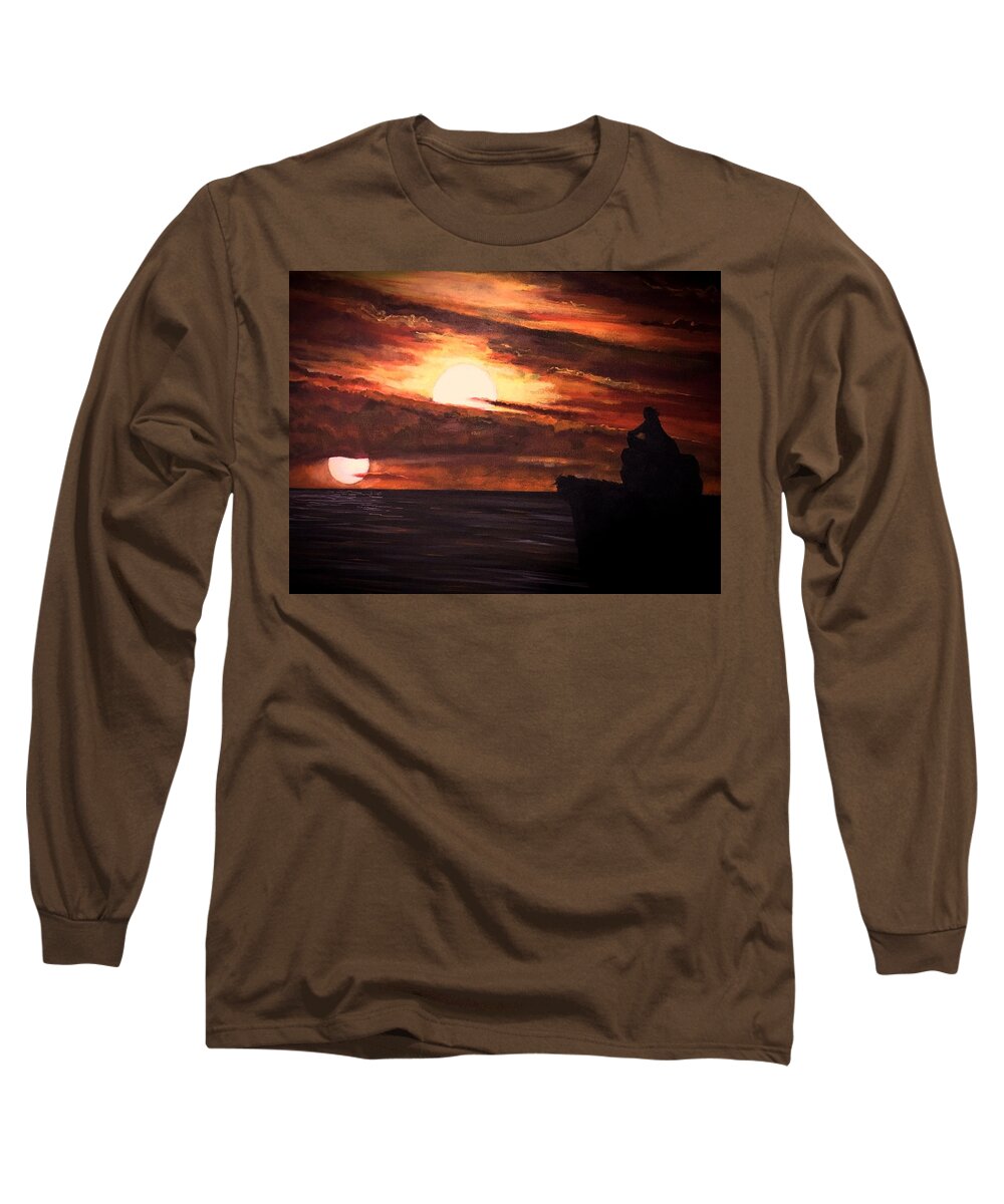 Star Wars Long Sleeve T-Shirt featuring the painting Peace and Purpose by Joel Tesch