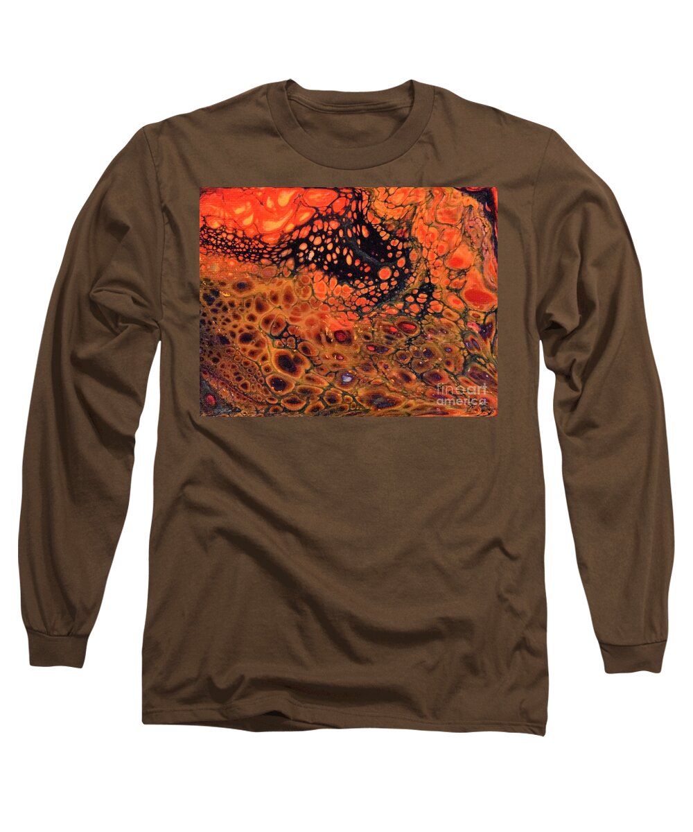 Pour Long Sleeve T-Shirt featuring the painting Pour - 01 by Monika Shepherdson