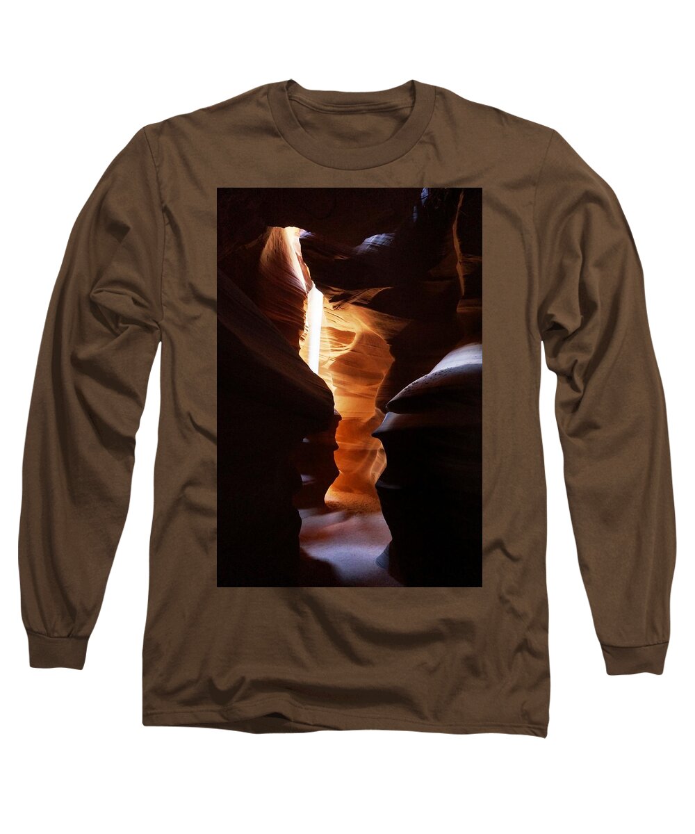 Antilope Canyon Long Sleeve T-Shirt featuring the photograph Ray of Light by Julia Ivanovna Willhite