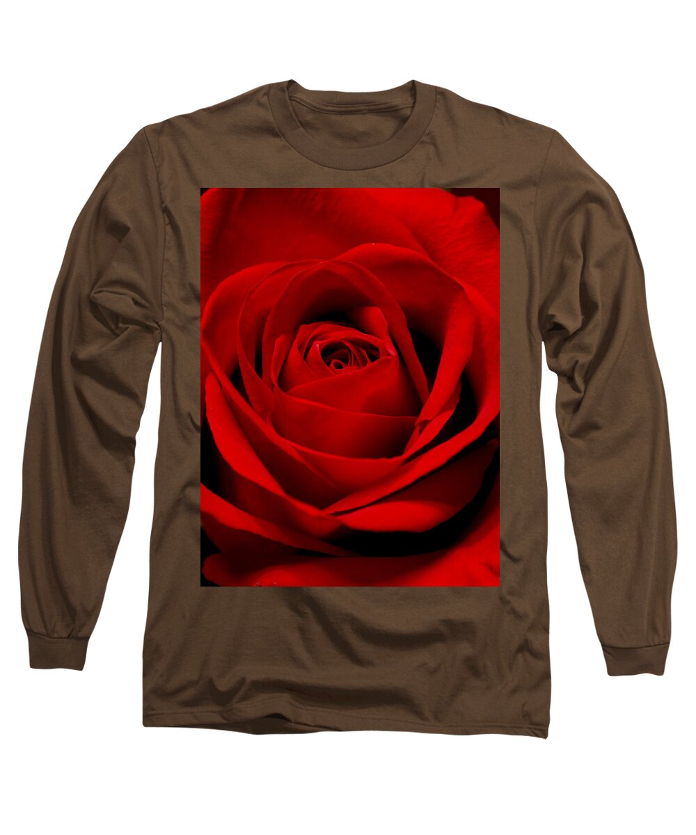 Flower Long Sleeve T-Shirt featuring the photograph Red Red Rose by Thomas Pipia