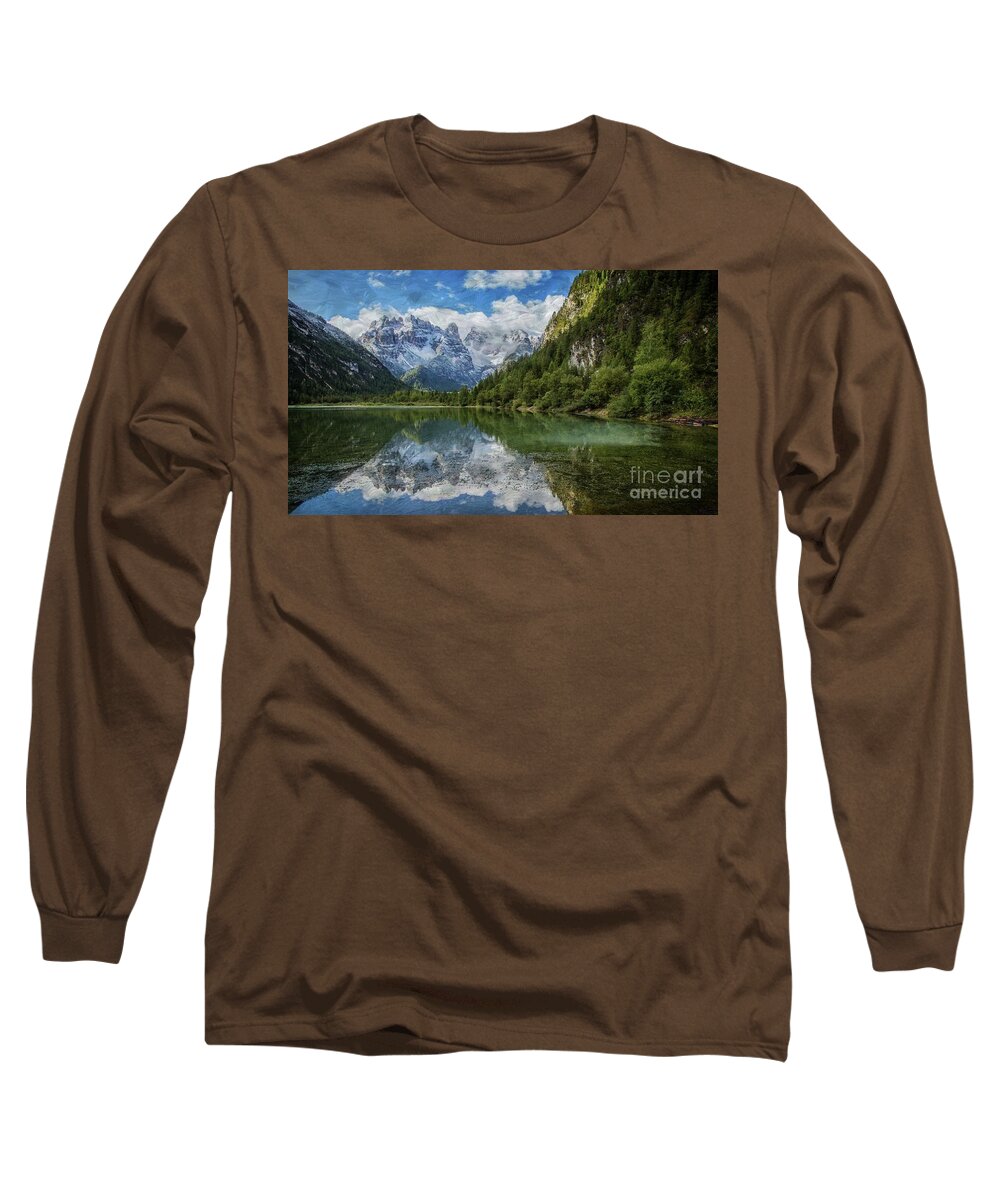 Lago Di Lando Long Sleeve T-Shirt featuring the photograph Reflections by Eva Lechner