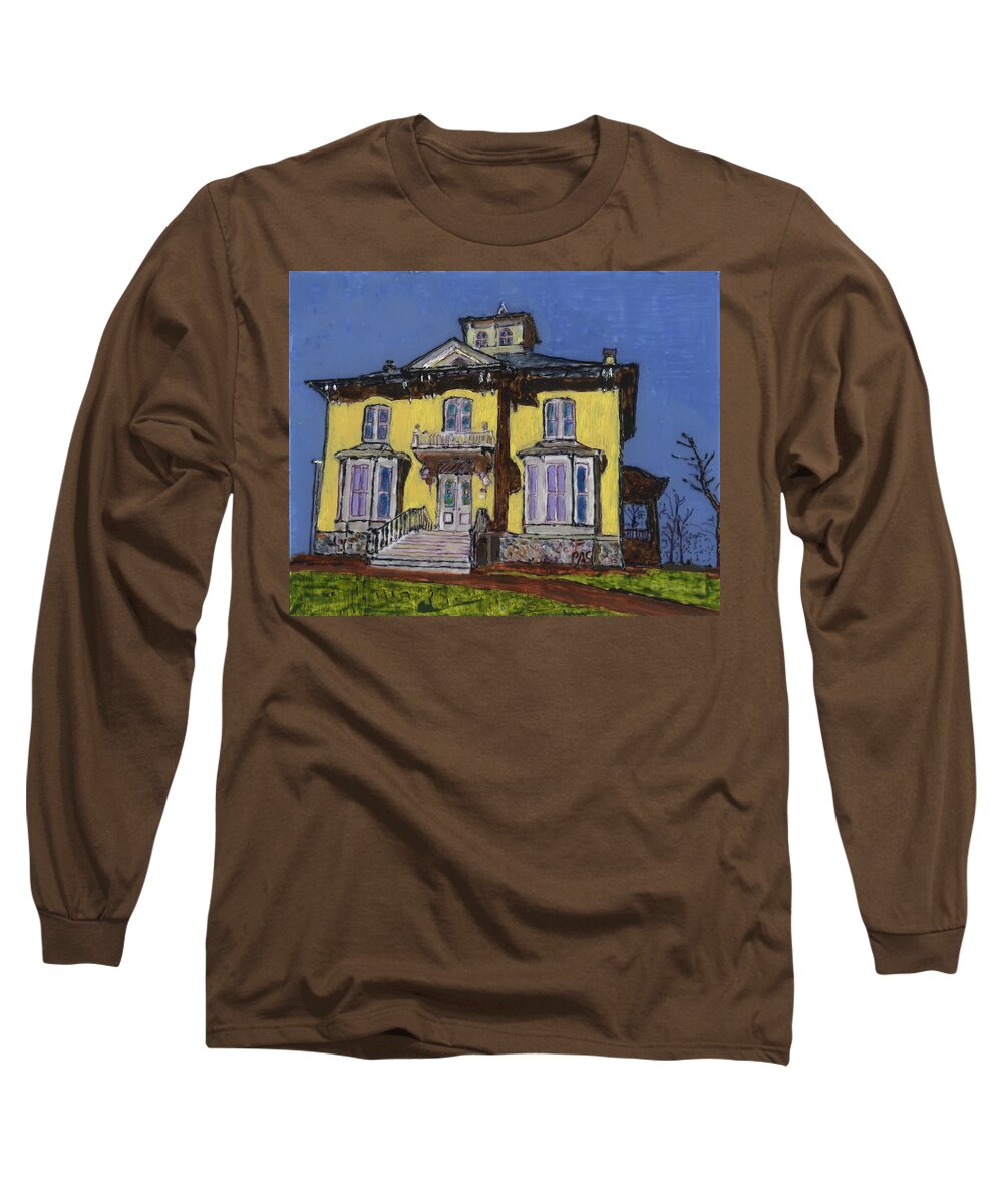 Strang Long Sleeve T-Shirt featuring the painting Robert Strang House 1867 by Phil Strang