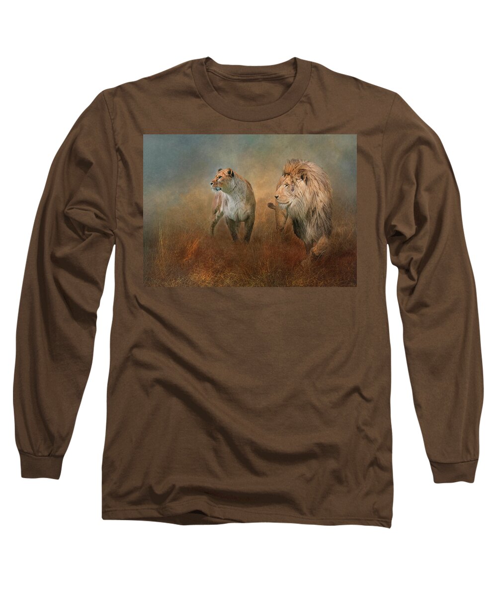 Lions Long Sleeve T-Shirt featuring the photograph Savanna Lions by Brian Tarr