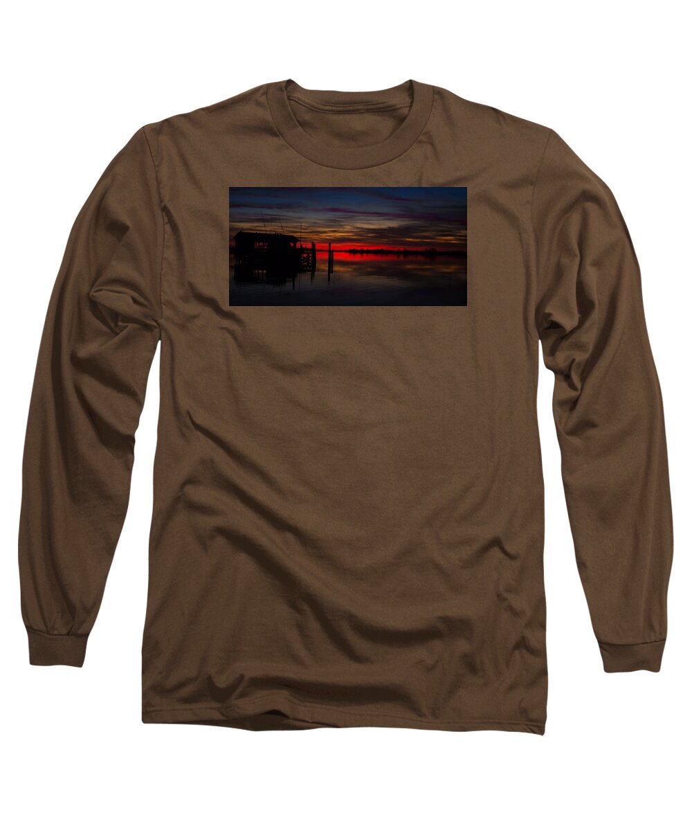 Silhouette Sunset At Pawleys Island South Carolina Long Sleeve T-Shirt featuring the photograph Silhoutte Sunset by Joe Granita