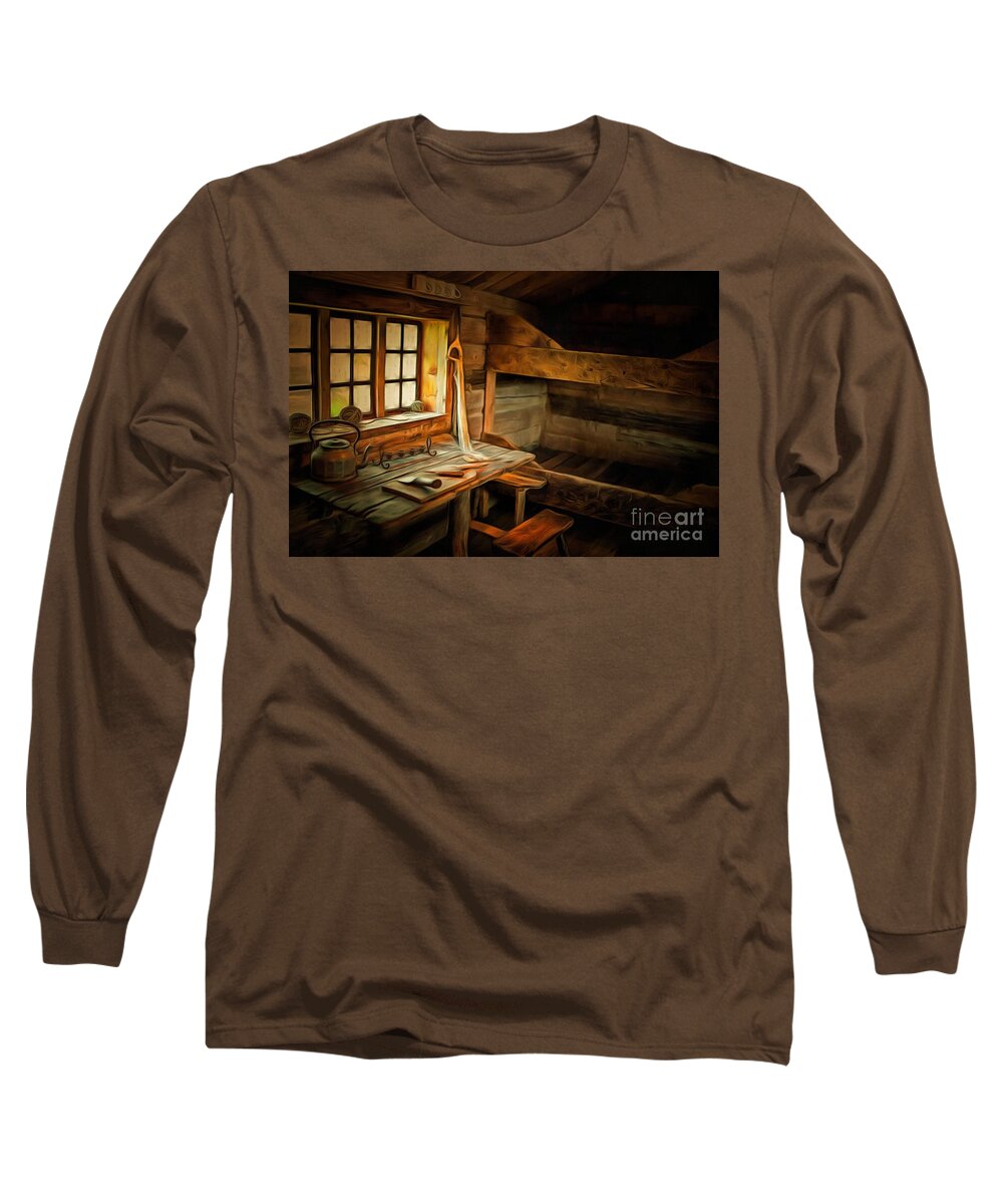 Simple Life Long Sleeve T-Shirt featuring the digital art Simple Life by Eva Lechner