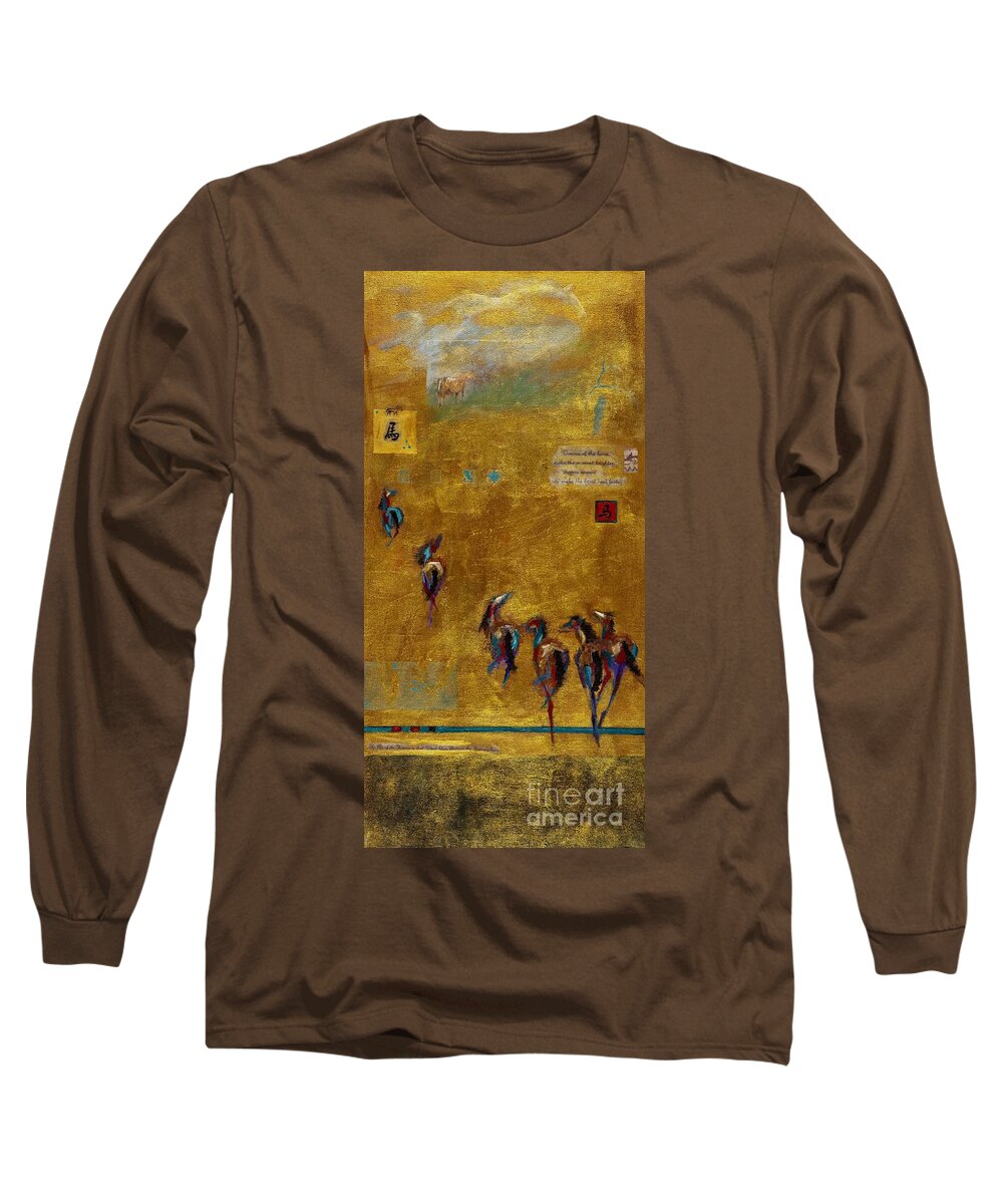 Horses Long Sleeve T-Shirt featuring the painting Spirit Horses by Frances Marino