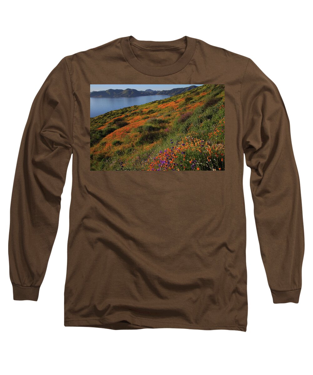 Wildflower Long Sleeve T-Shirt featuring the photograph Spring wildflower season at Diamond Lake in California by Jetson Nguyen
