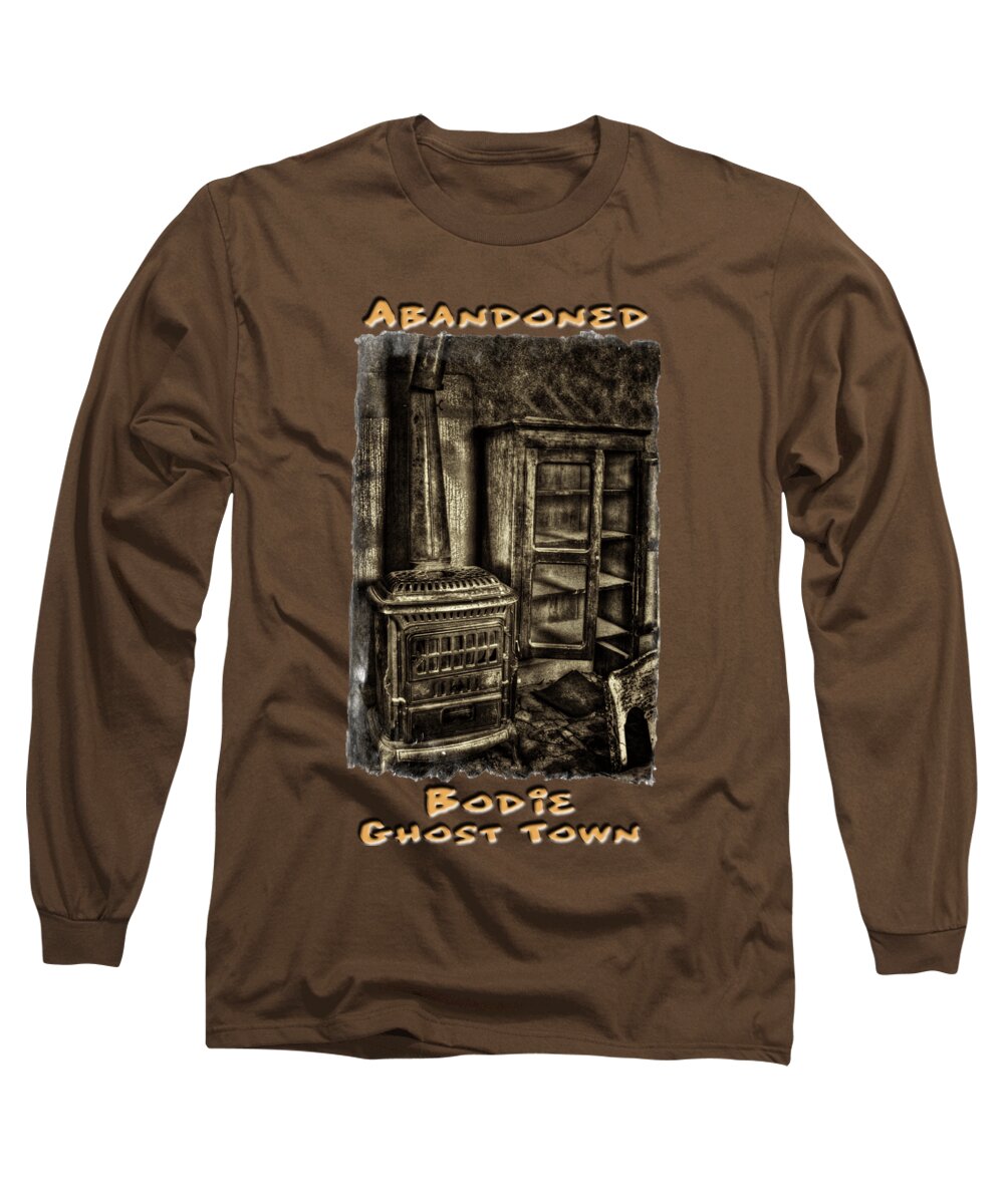 California Long Sleeve T-Shirt featuring the photograph Stove and Cabinet Bodie Ghost Town by Roger Passman