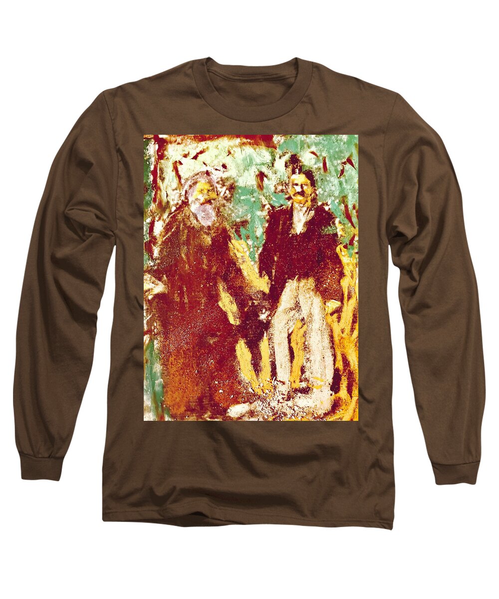 Brahms Long Sleeve T-Shirt featuring the drawing Strauss and Brahms study by Bencasso Barnesquiat