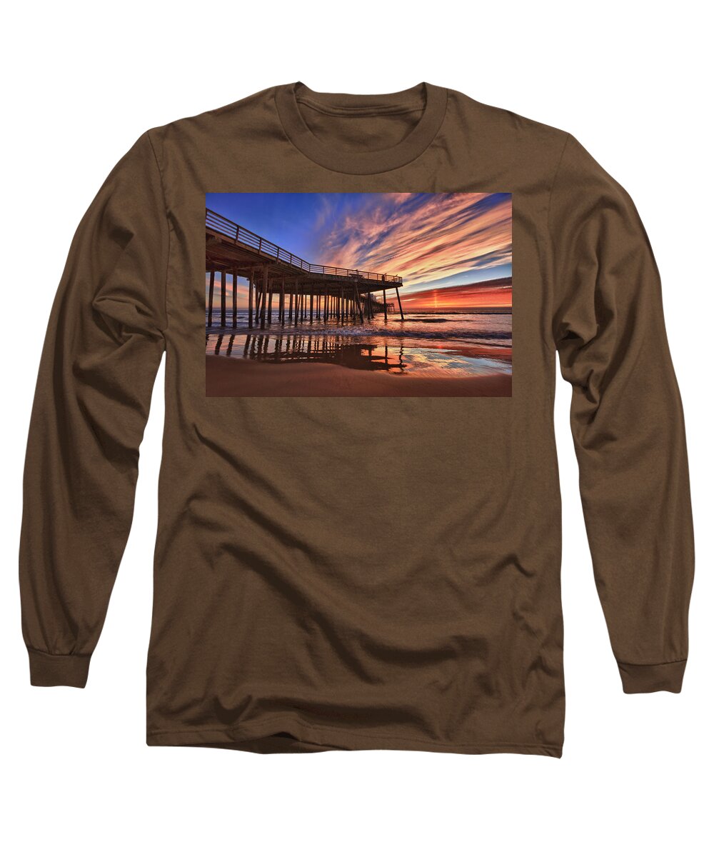 Pismo Beach Long Sleeve T-Shirt featuring the photograph Sunset Drama by Beth Sargent
