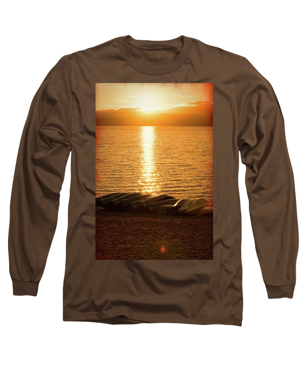 Mist Long Sleeve T-Shirt featuring the photograph Sunset on Quinault by Michael Hope