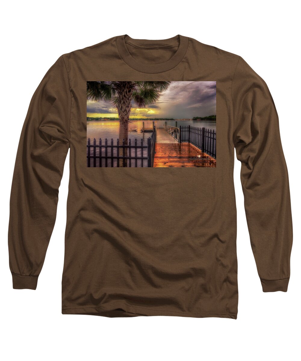 River Long Sleeve T-Shirt featuring the photograph Sunset Storm by Joseph Desiderio