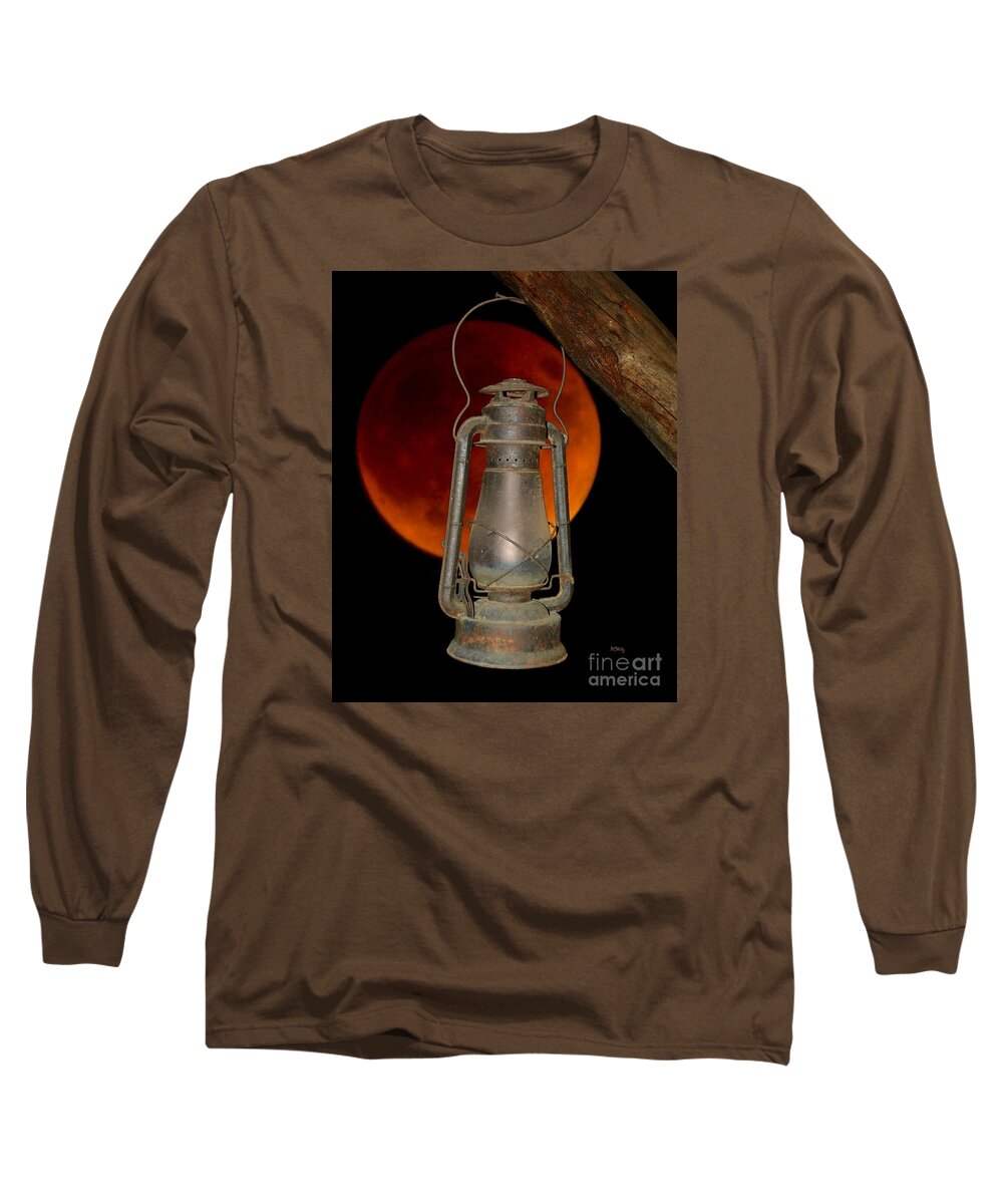 Eerie Light Of An Eclipsed Super-moon Long Sleeve T-Shirt featuring the photograph Eerie Light of an Eclipsed Super-Moon by Patrick Witz