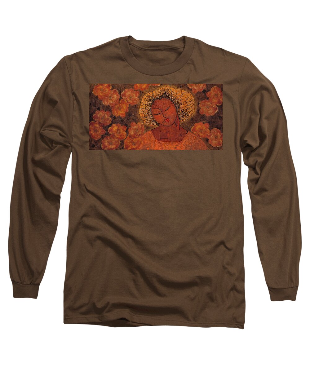 Meditation Long Sleeve T-Shirt featuring the mixed media Tahitian Dreams by Gloria Rothrock