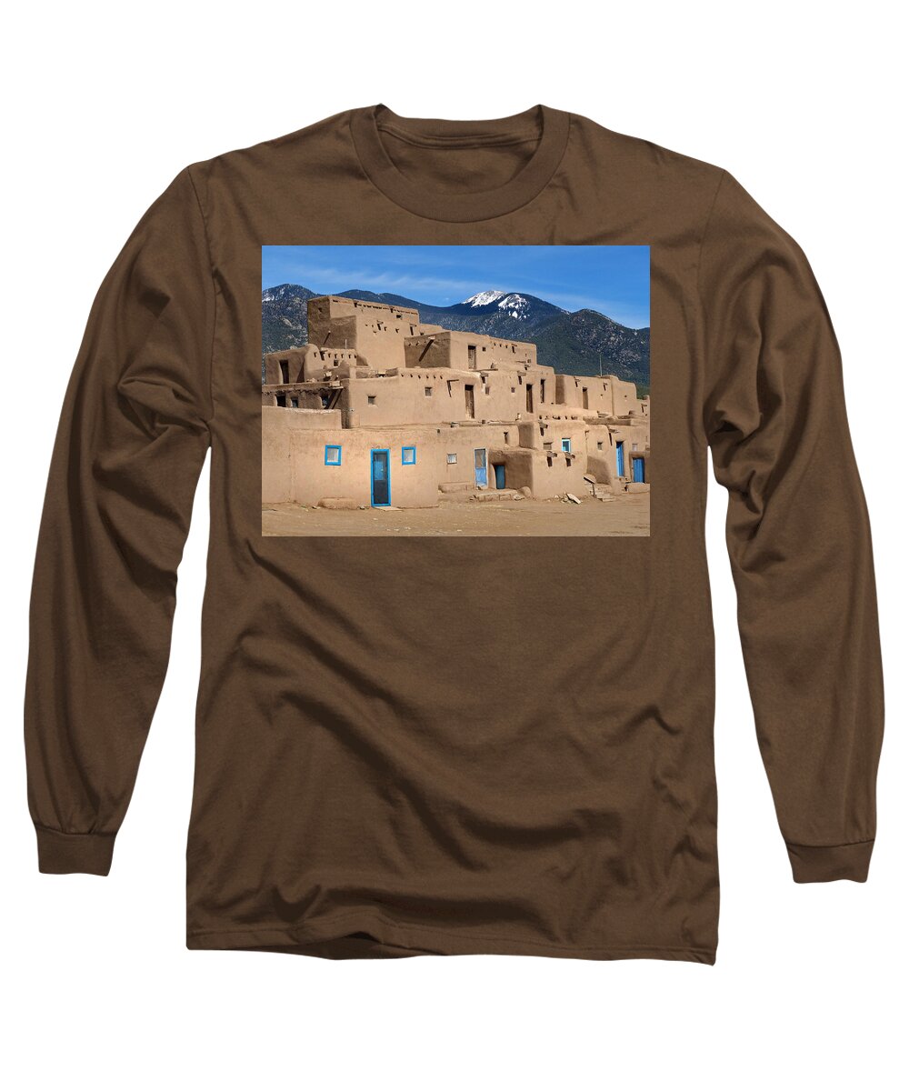 Taos Pueblo Long Sleeve T-Shirt featuring the photograph Taos Pueblo 28 by JustJeffAz Photography