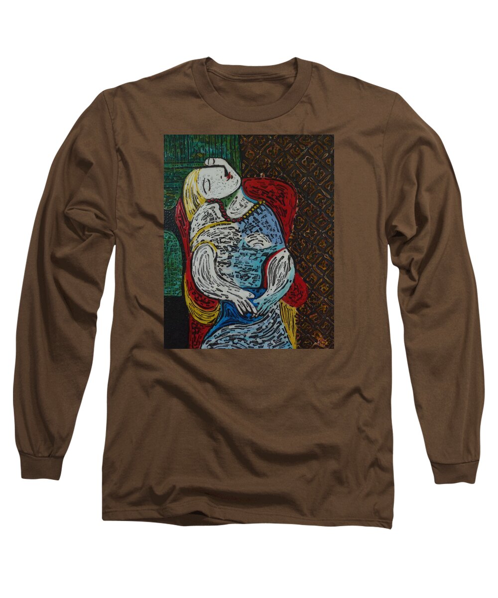 The Dream Long Sleeve T-Shirt featuring the painting The Dream Walker -Le Reve Zombi by Amelie Simmons