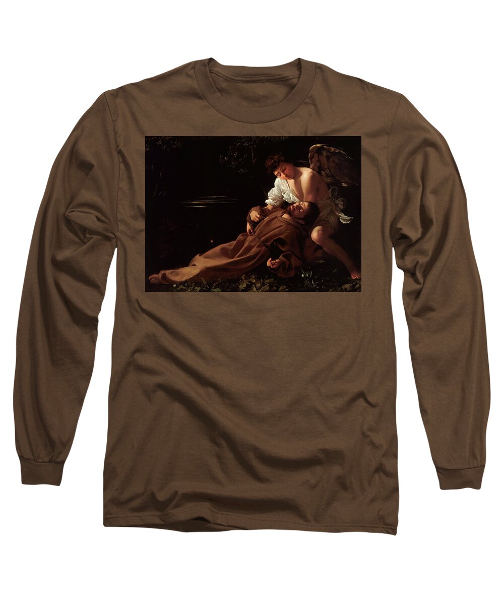 Ecstacy Long Sleeve T-Shirt featuring the painting The Ecstacy Of Saint Francis Of Assisi by Troy Caperton