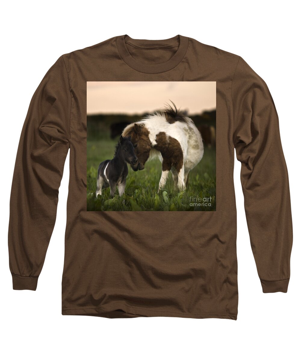Horse Long Sleeve T-Shirt featuring the photograph The mother's love by Ang El