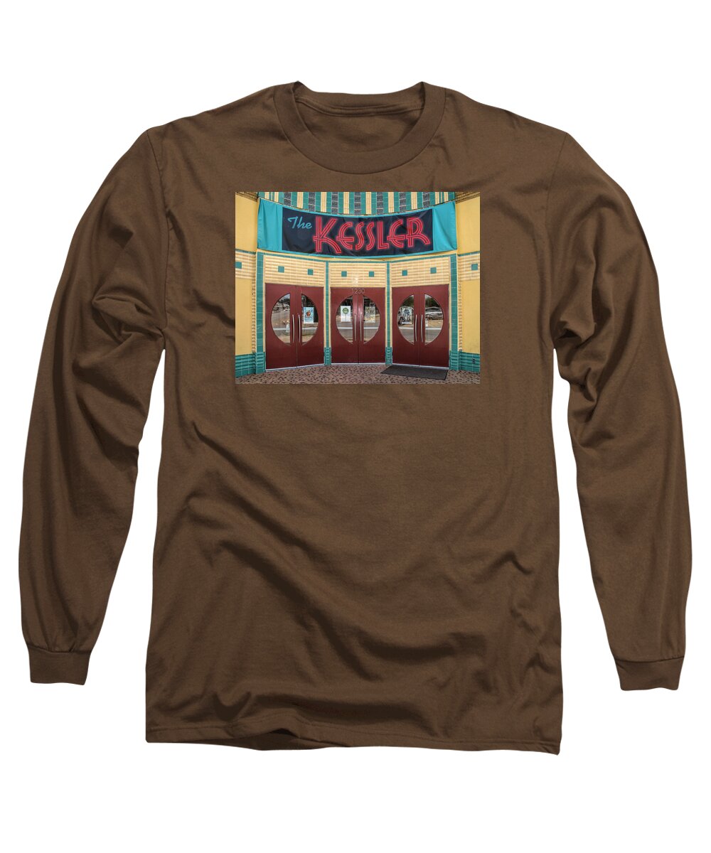 Architecture Long Sleeve T-Shirt featuring the photograph The Movie Theater by David and Carol Kelly