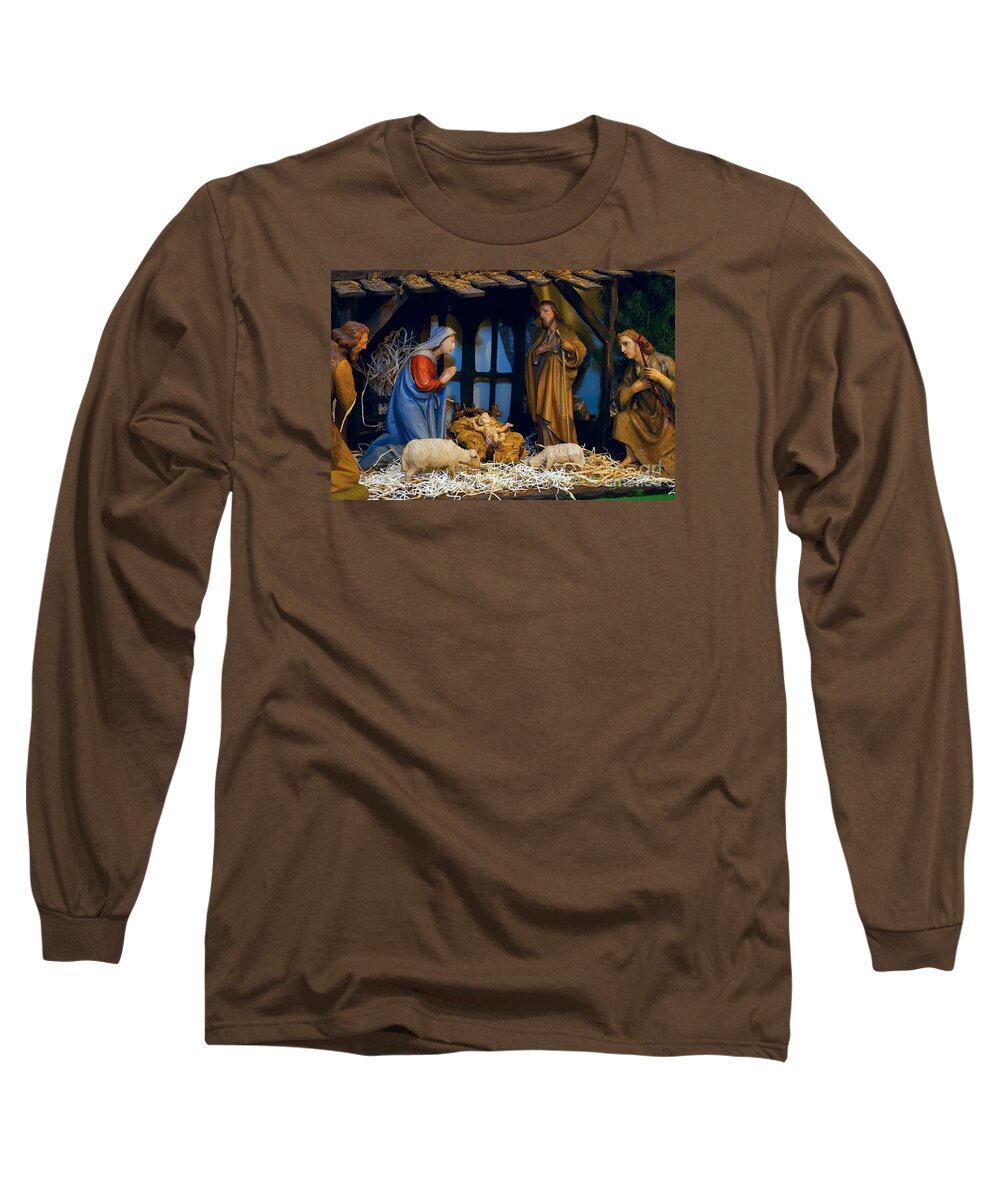 Christmas Cards Long Sleeve T-Shirt featuring the photograph The Nativity by Frank J Casella