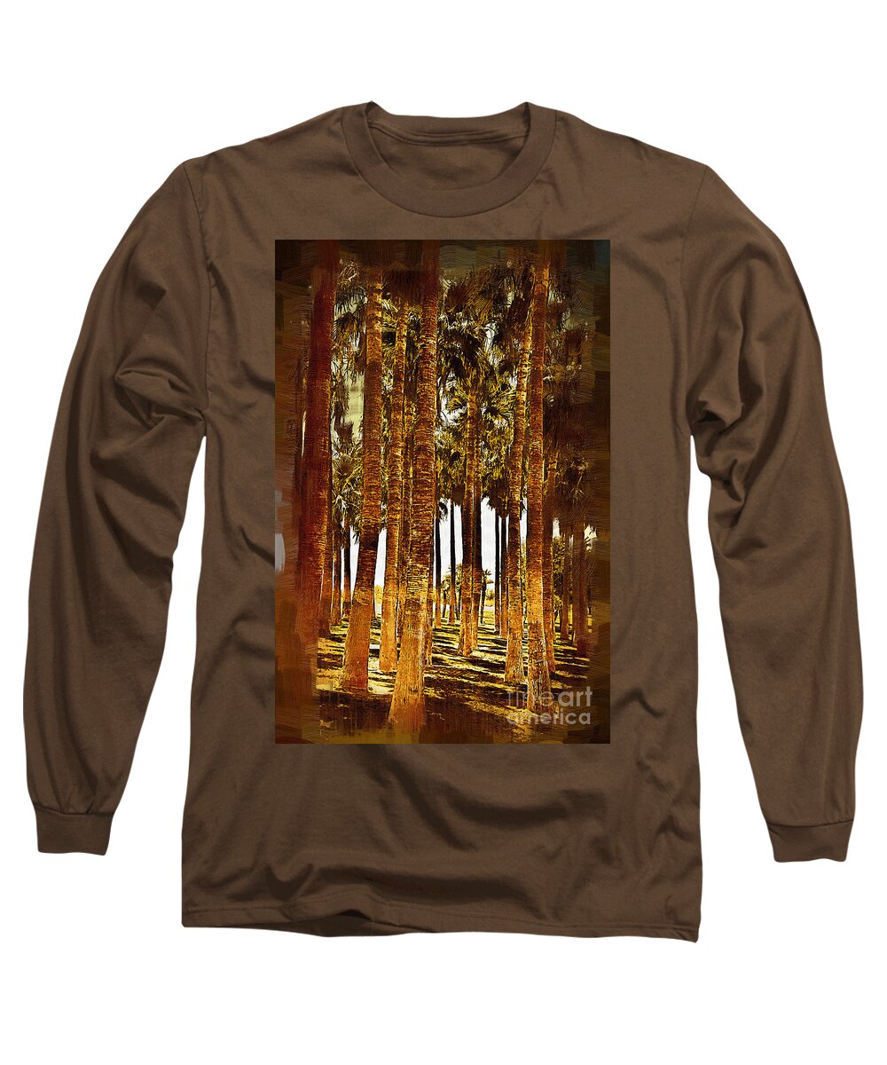 Palm-trees Palm Long Sleeve T-Shirt featuring the digital art Thick Palm Trees by Kirt Tisdale