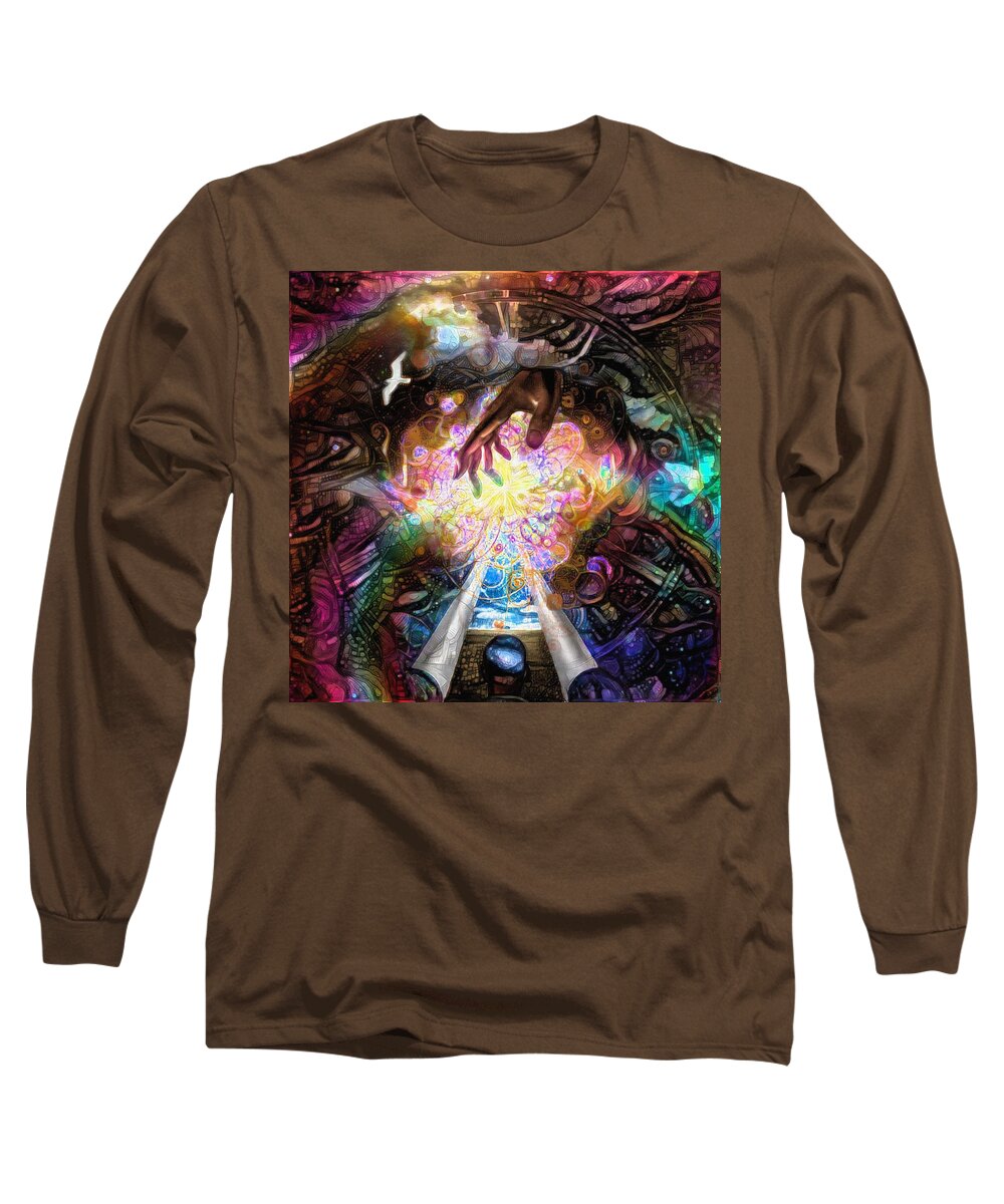 Canvas Long Sleeve T-Shirt featuring the digital art Touch of God by Bruce Rolff