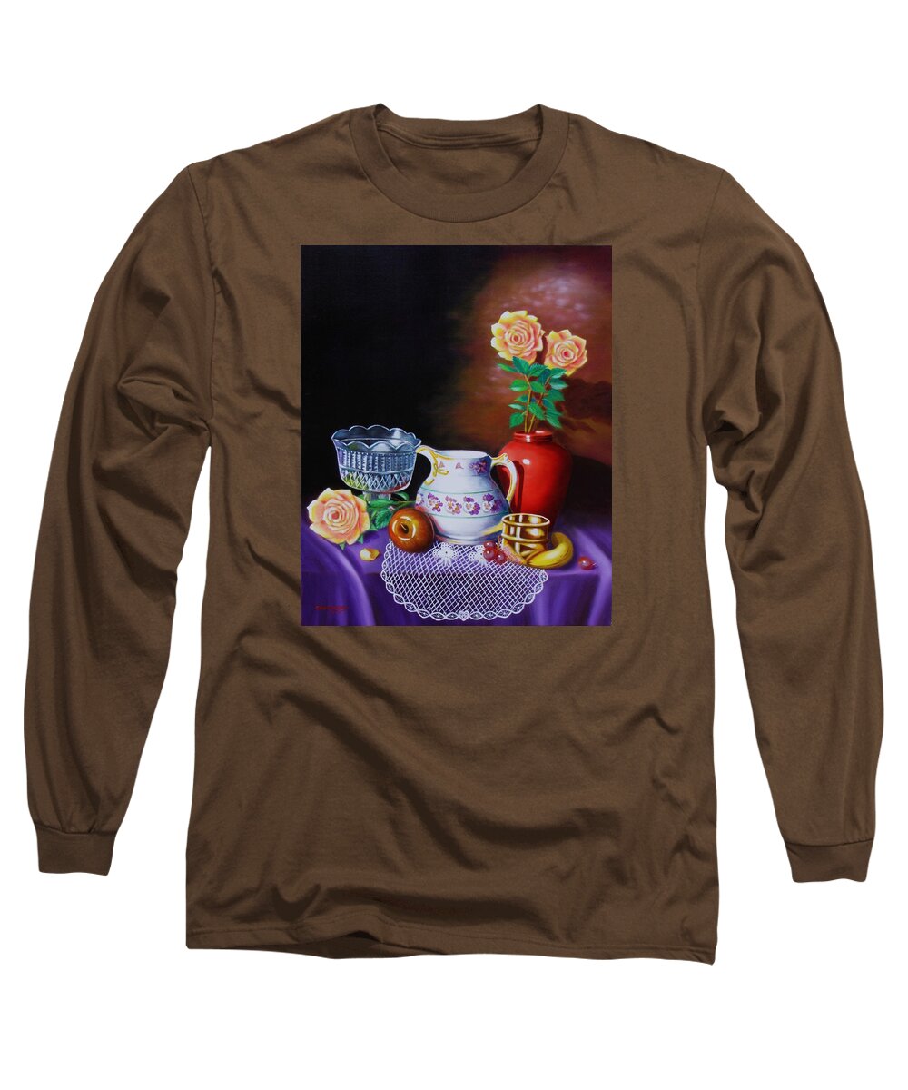  Purple Long Sleeve T-Shirt featuring the painting Nostalgic Vision by Gene Gregory