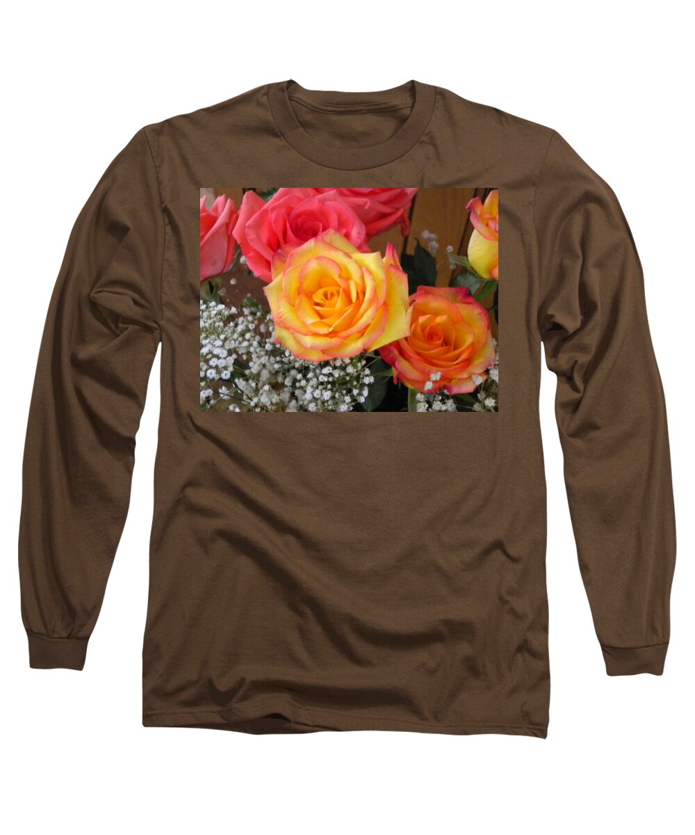 Photography Long Sleeve T-Shirt featuring the painting Valentine's Day Roses 2 by Renate Wesley