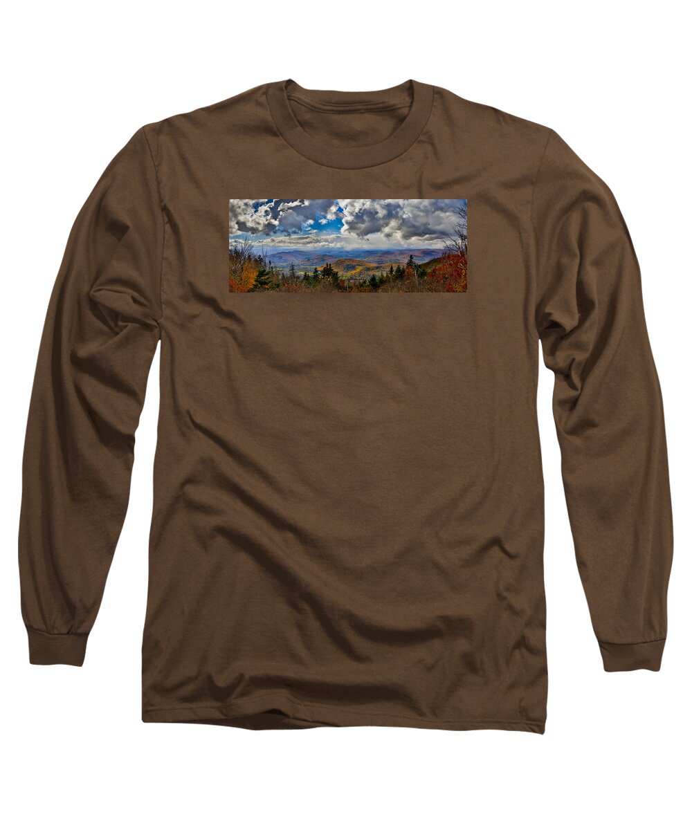Landscape Long Sleeve T-Shirt featuring the photograph Vermont Autumn from Mt. Ascutney by Vance Bell