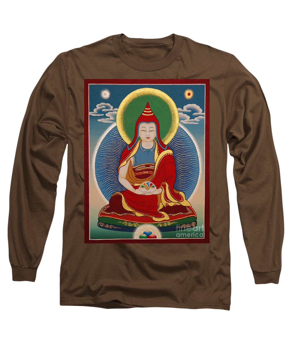Thangka Long Sleeve T-Shirt featuring the painting Vimalamitra Vidyadhara by Sergey Noskov