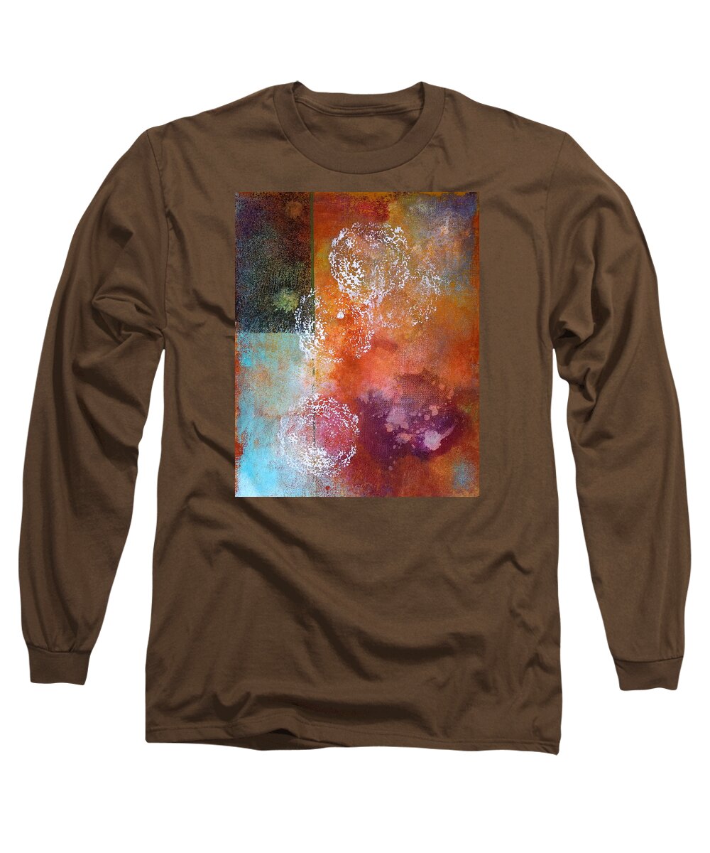 Abstract Long Sleeve T-Shirt featuring the painting Vintage by Theresa Marie Johnson