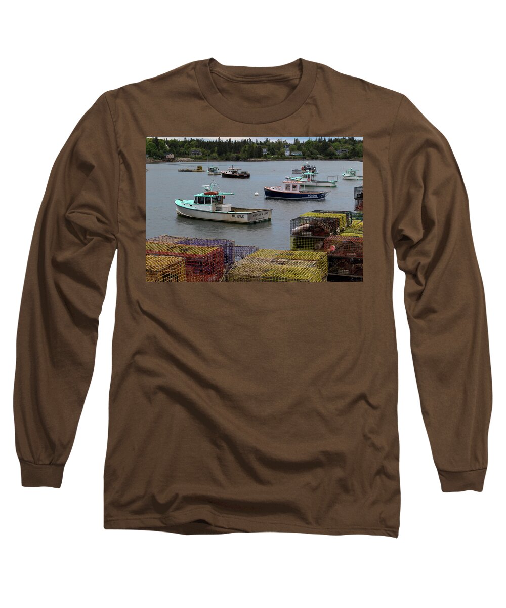 Lobster Traps Long Sleeve T-Shirt featuring the photograph Waiting for Sunrise by Holly Ross
