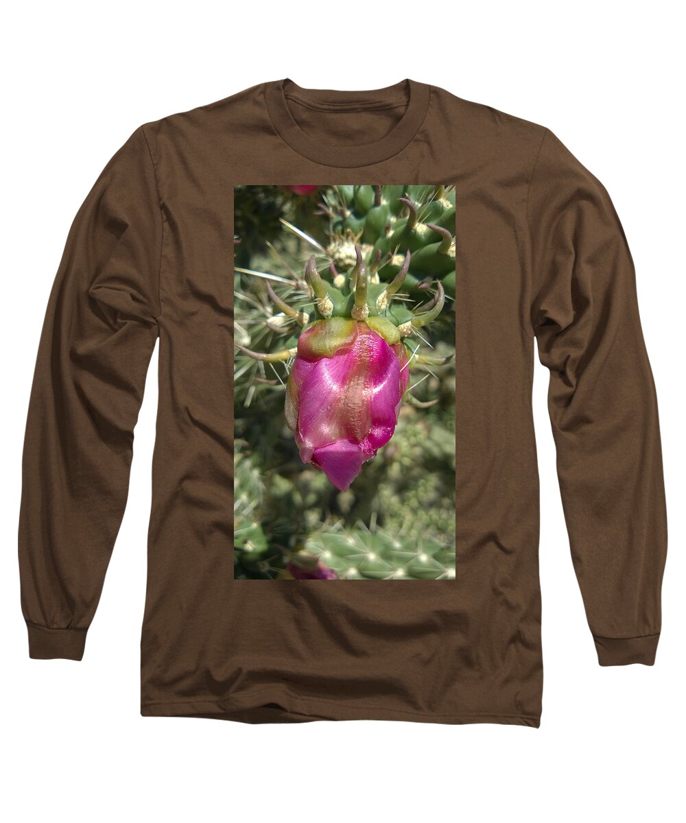 Purple Long Sleeve T-Shirt featuring the photograph Waiting in the Desert by Claudia Goodell