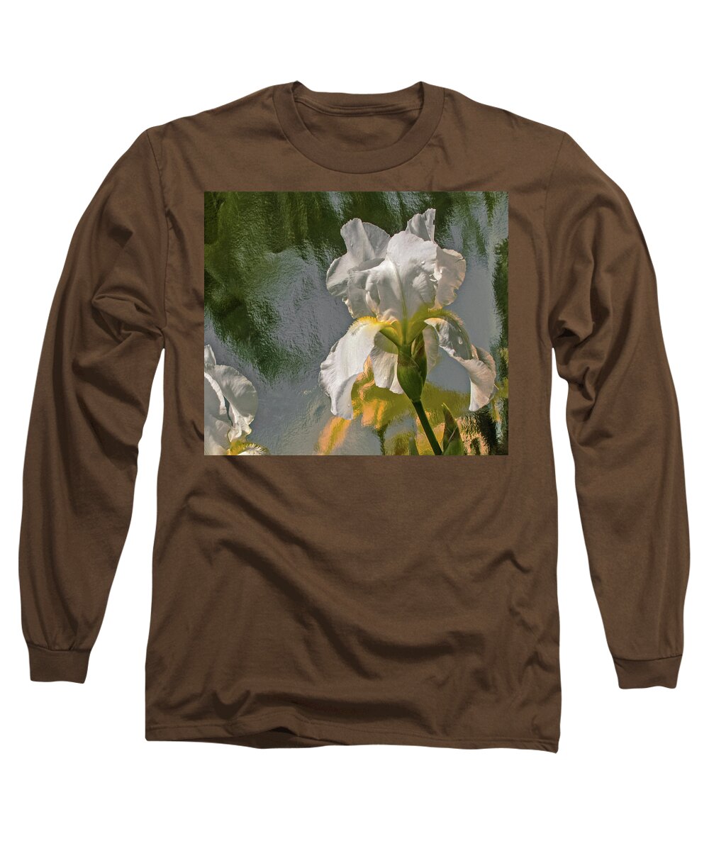Iris Long Sleeve T-Shirt featuring the photograph White Iris by Don Spenner