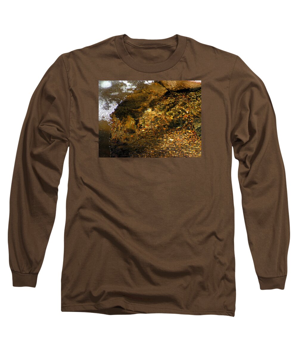 Ice Water Creek Rocks Beauty Colorado Change Zen Simple Long Sleeve T-Shirt featuring the photograph Winter leaving by George Tuffy