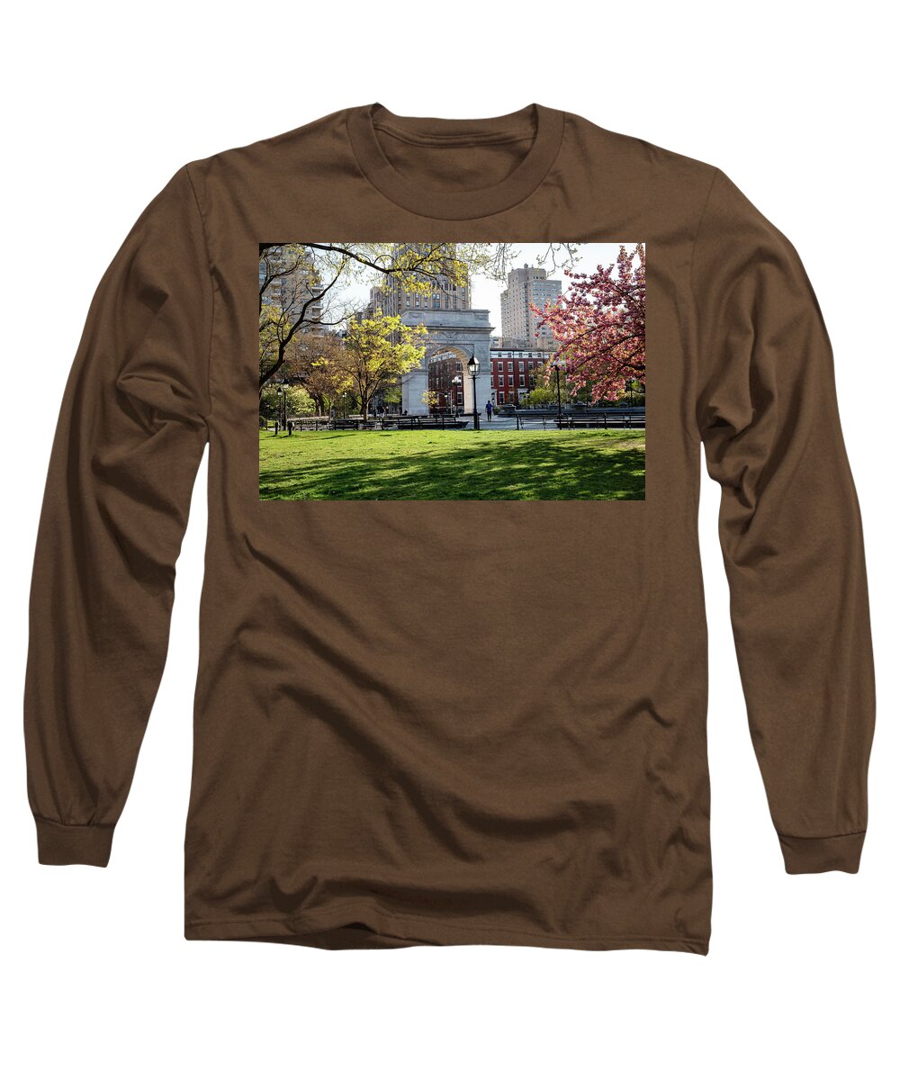 Estock Long Sleeve T-Shirt featuring the digital art Washington Square Park, Nyc #2 by Lumiere