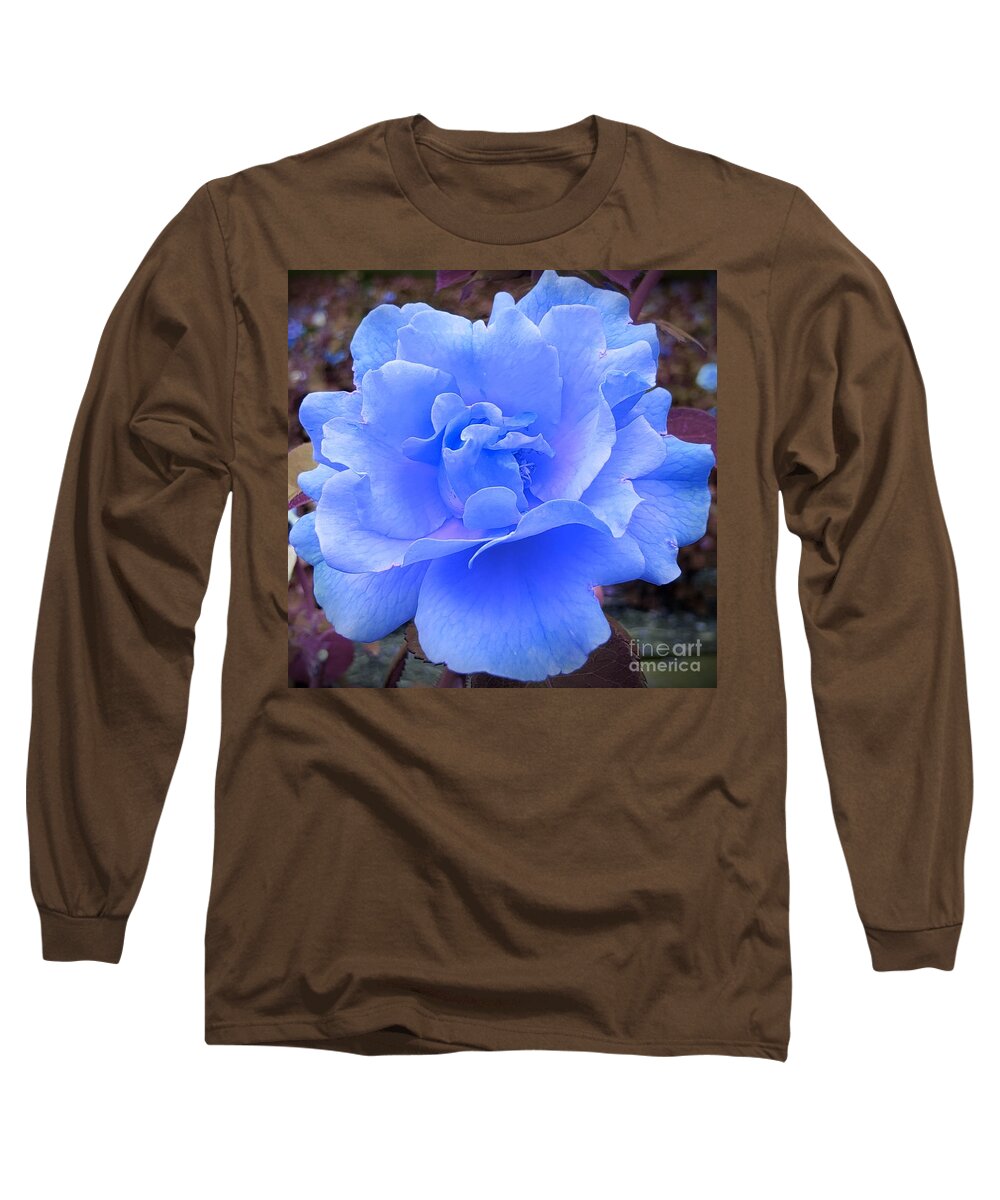 Rose Long Sleeve T-Shirt featuring the photograph A Romantic Blue Rose by Chad and Stacey Hall
