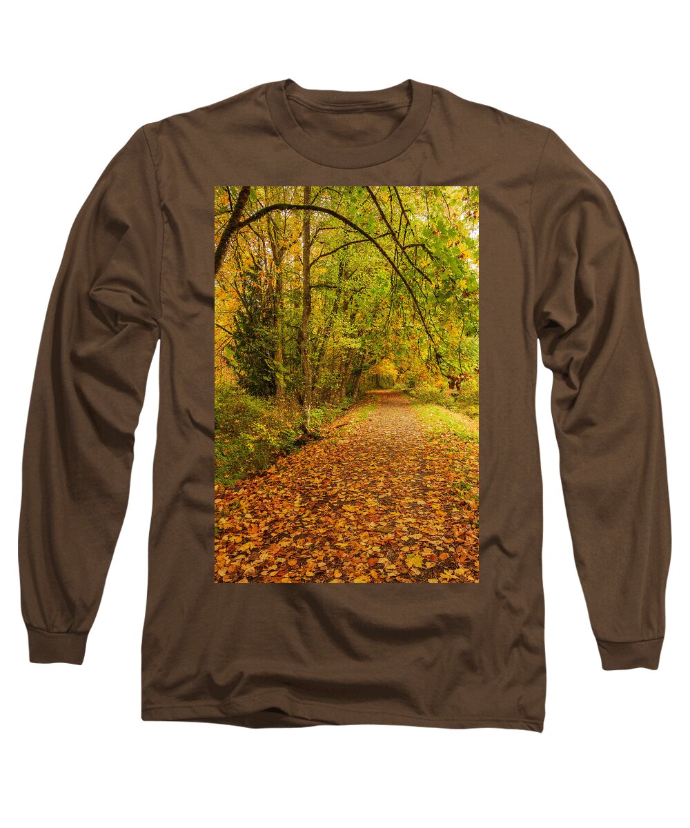 Nature Long Sleeve T-Shirt featuring the photograph Autumn Walk by Bob Cournoyer
