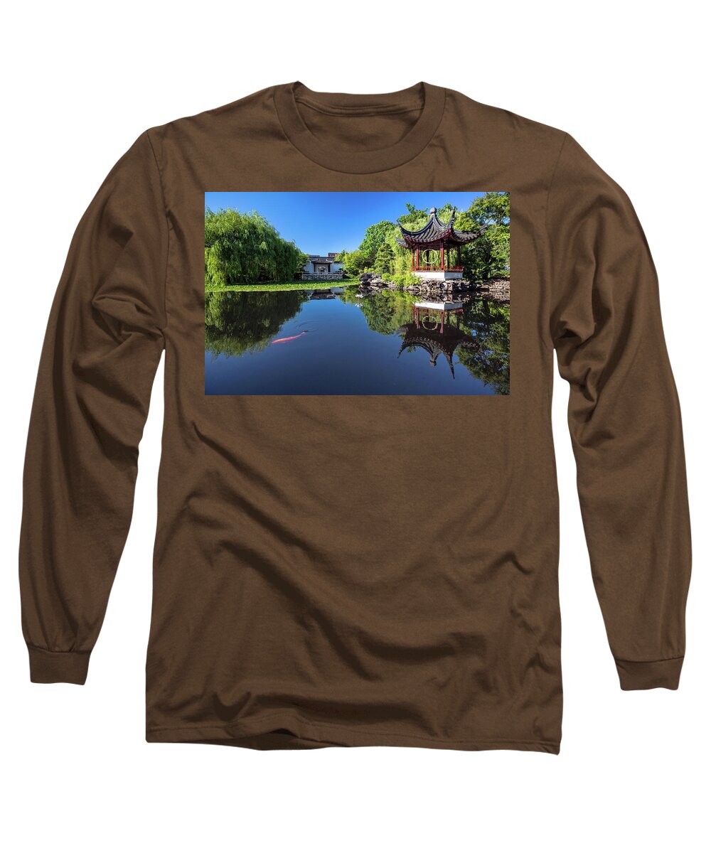 Alex Lyubar Long Sleeve T-Shirt featuring the photograph Classical Chinese Garden by Alex Lyubar
