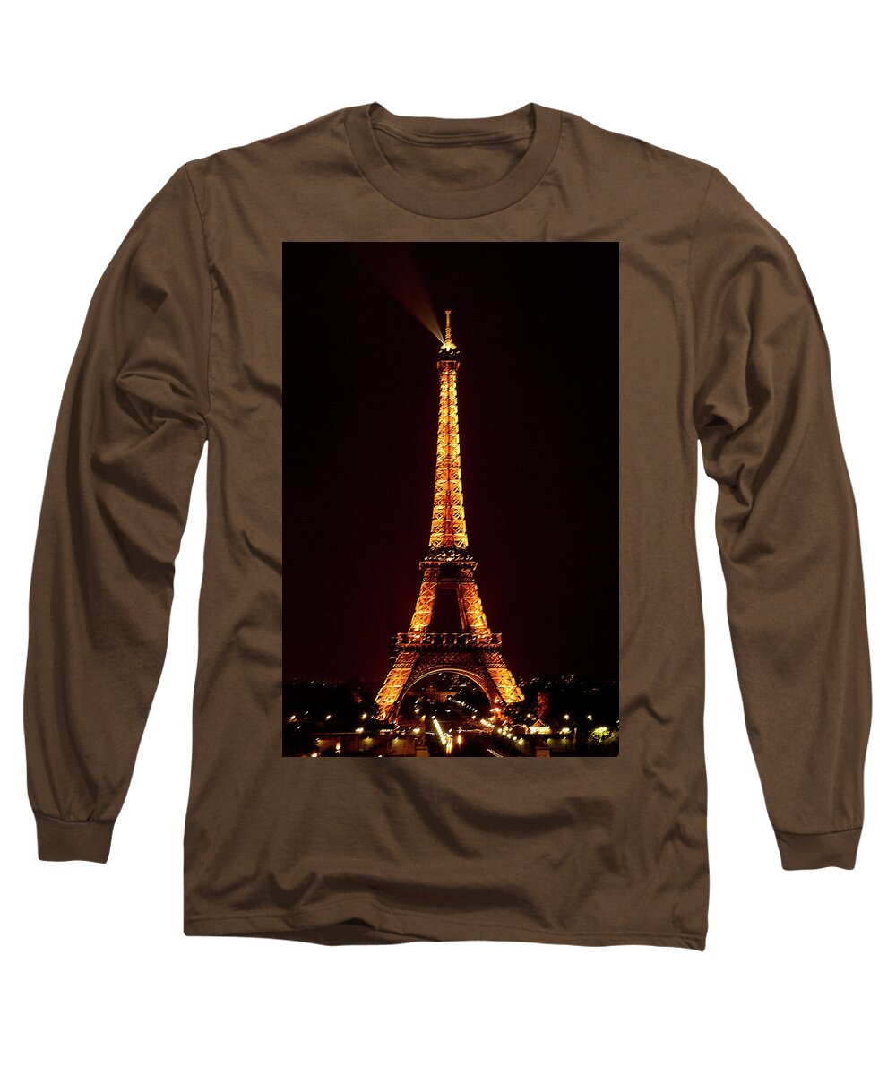 Effel Tower Long Sleeve T-Shirt featuring the photograph Eiffel Tower, Night by Mick Burkey