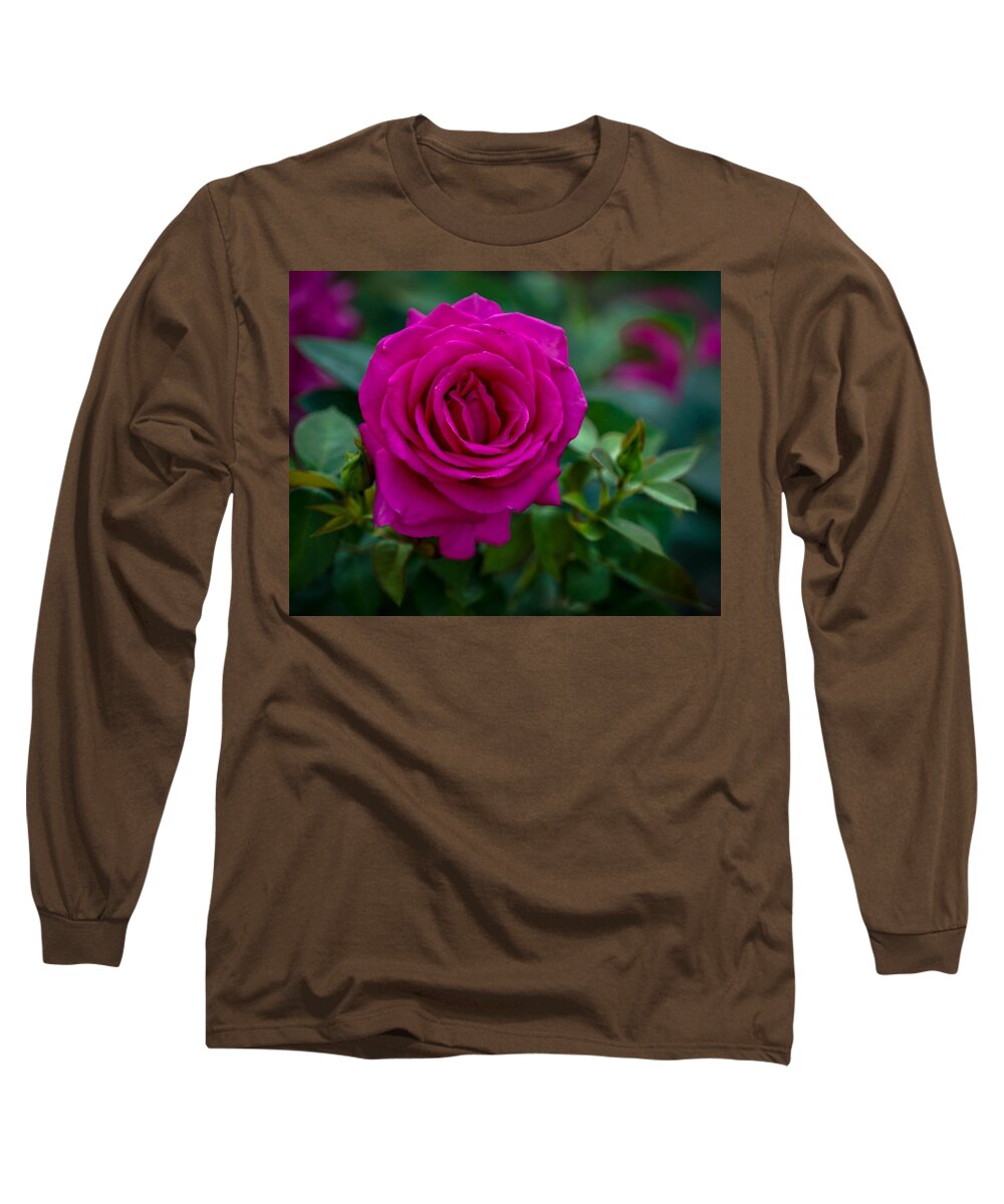 Rose Long Sleeve T-Shirt featuring the photograph Fuchsia Rose by Susan Rydberg