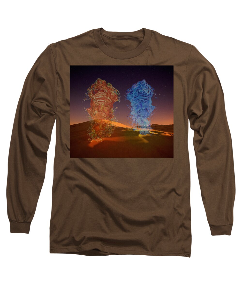 Genie Long Sleeve T-Shirt featuring the digital art Genies Dance by Alex Mir
