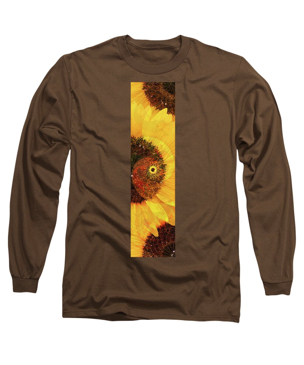 Sunflower Long Sleeve T-Shirt featuring the digital art Girasole by Kenneth Armand Johnson