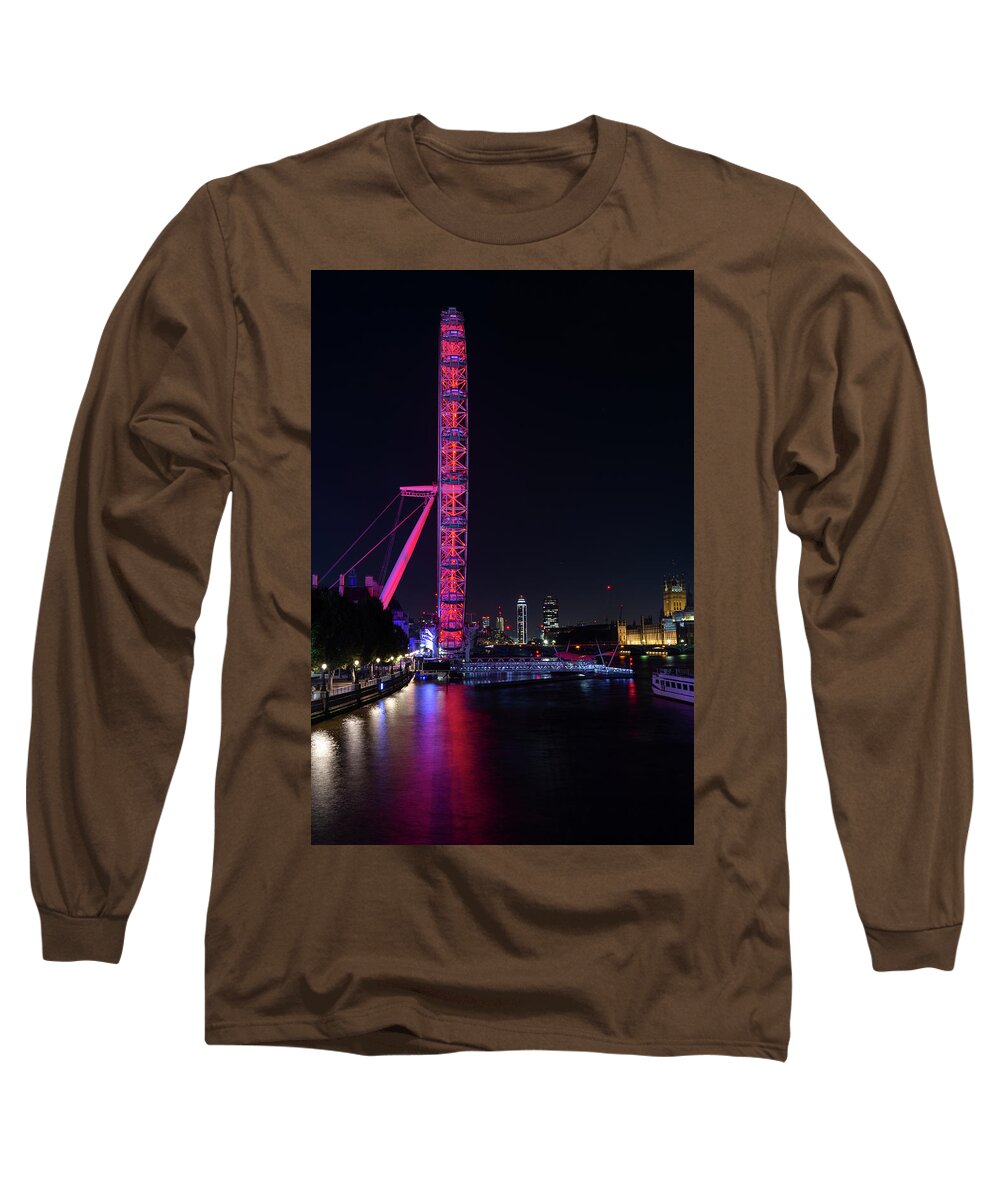 London Eye Long Sleeve T-Shirt featuring the photograph In the blink of an eye 2 by Steev Stamford