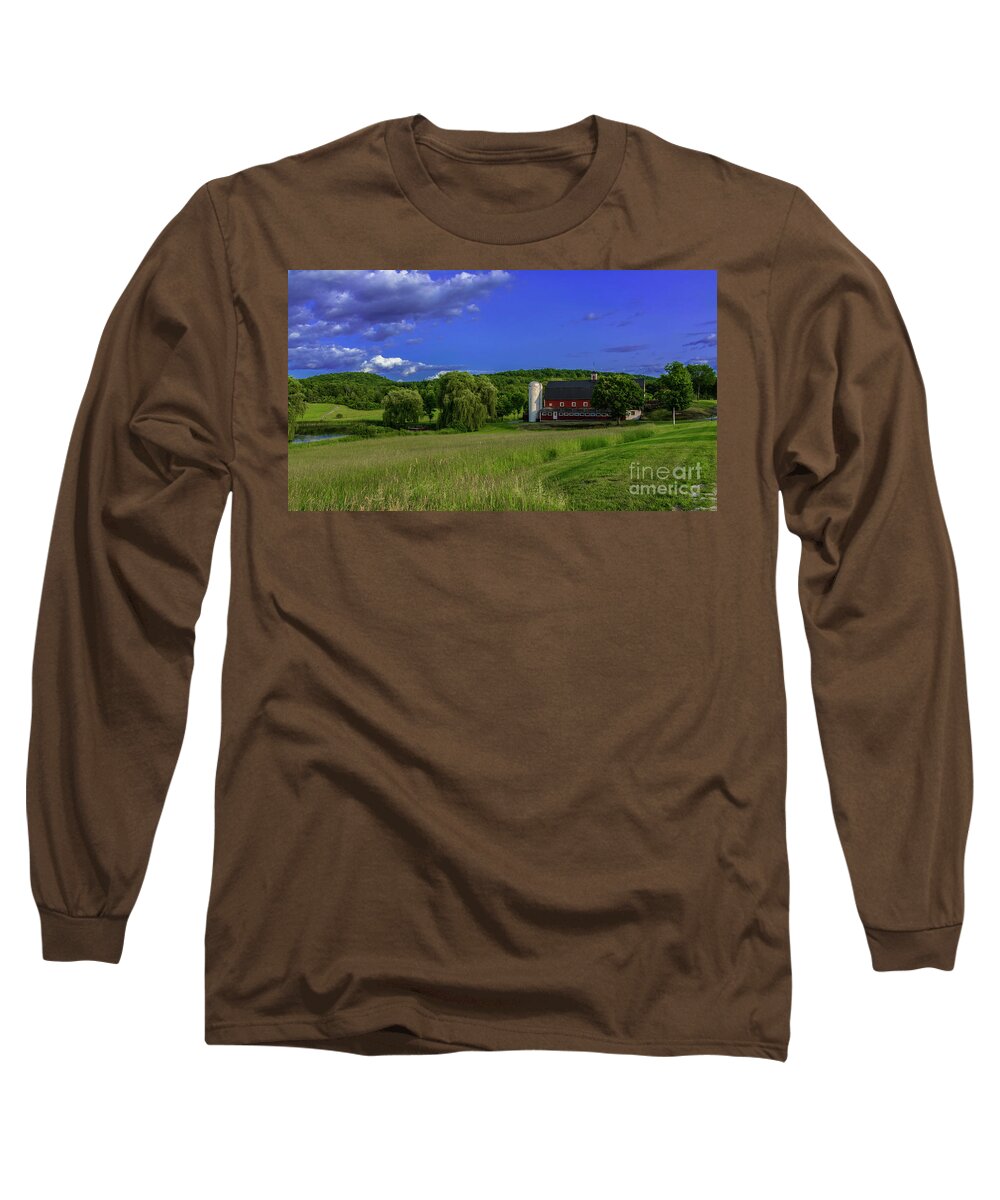 Vermont Long Sleeve T-Shirt featuring the photograph Late afternoon on the farm. by Scenic Vermont Photography