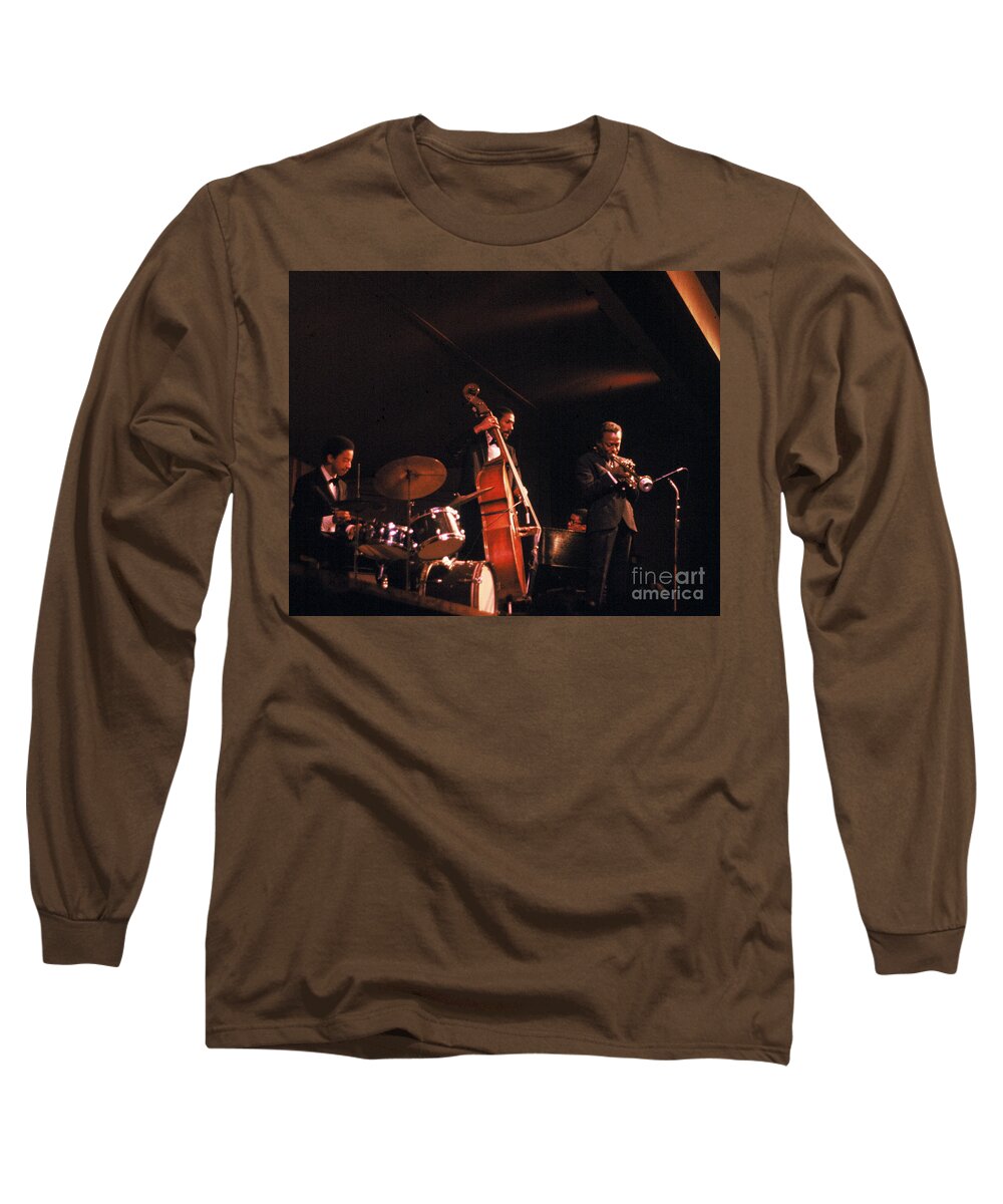 Miles Davis Long Sleeve T-Shirt featuring the photograph Miles Davis performs at Monterey Jazz Festival by Dave Allen